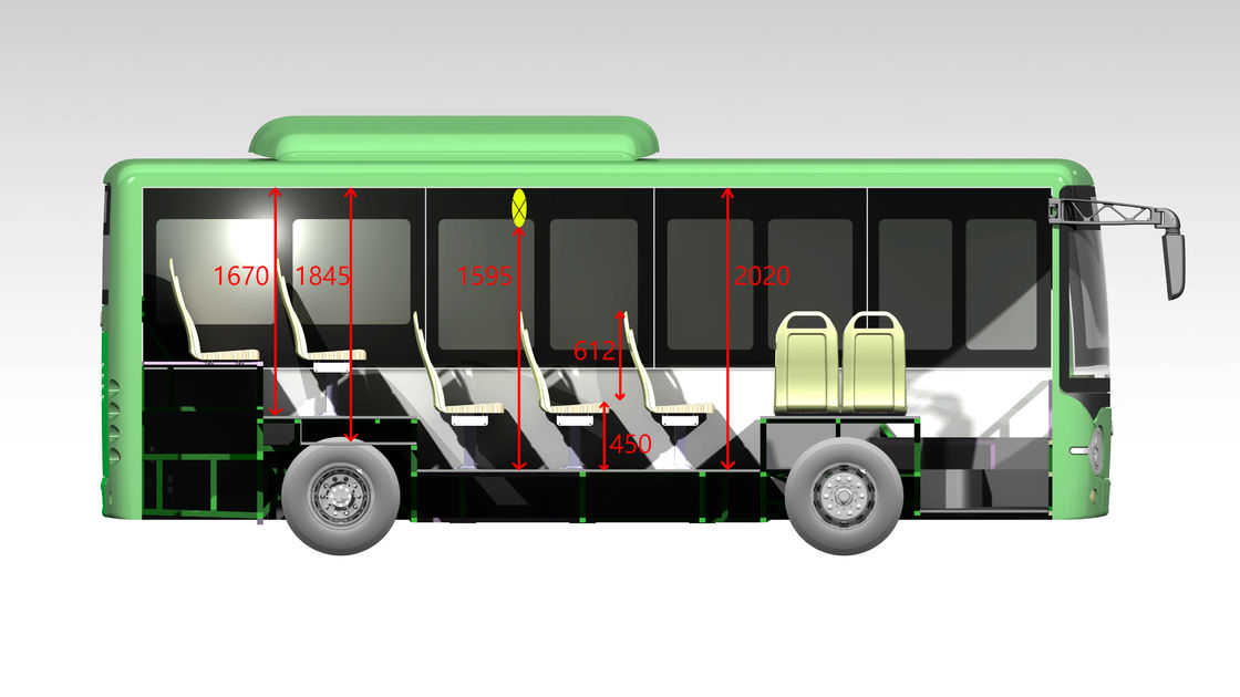 Batterie transport électrique 6.6m de 122,2 KWHs Mini Buses For Eco Friendly