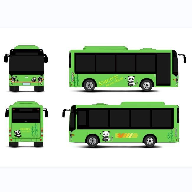 Bus électrique à batterie de 6,6 m, 24 places, avec une autonomie de 200 km et transmission automatique pour les transports en commun