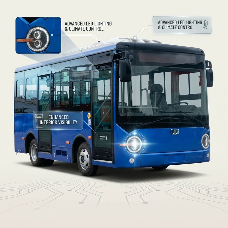 Bus électrique pur de 6m et 16 places avec batterie de 95,25 kWh et autonomie de 180 km pour les transports en commun